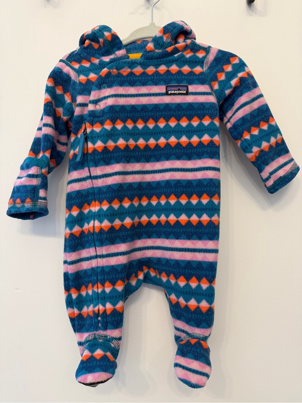 Patagonia Micro D Fleece Aztec Print Bunting / Onesie Newborn NB-7 lbs